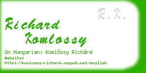 richard komlossy business card