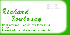 richard komlossy business card